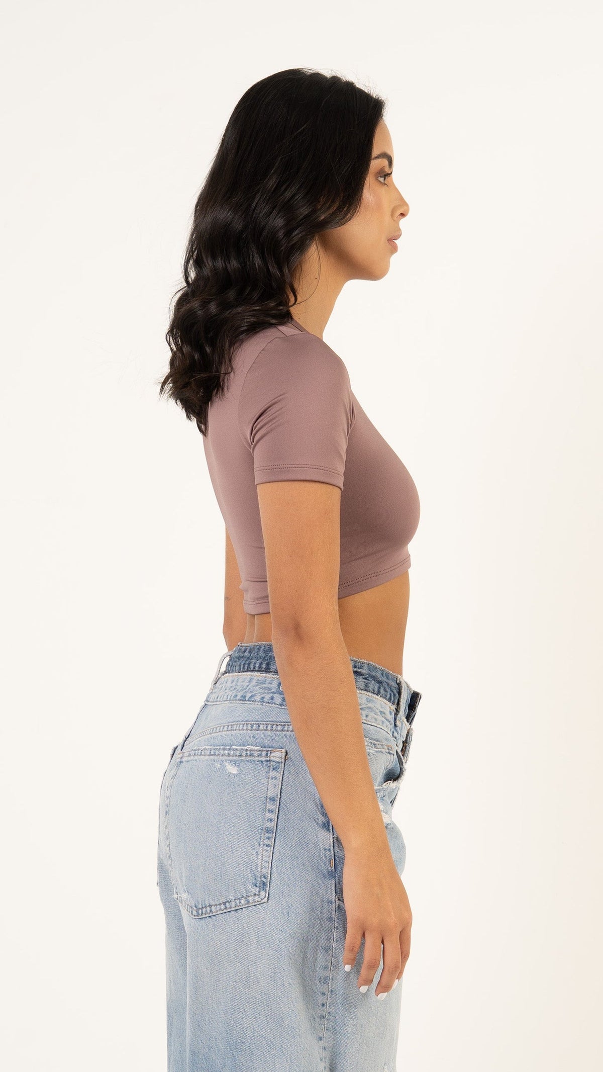 Crop Top Milan color chocolate para mujer